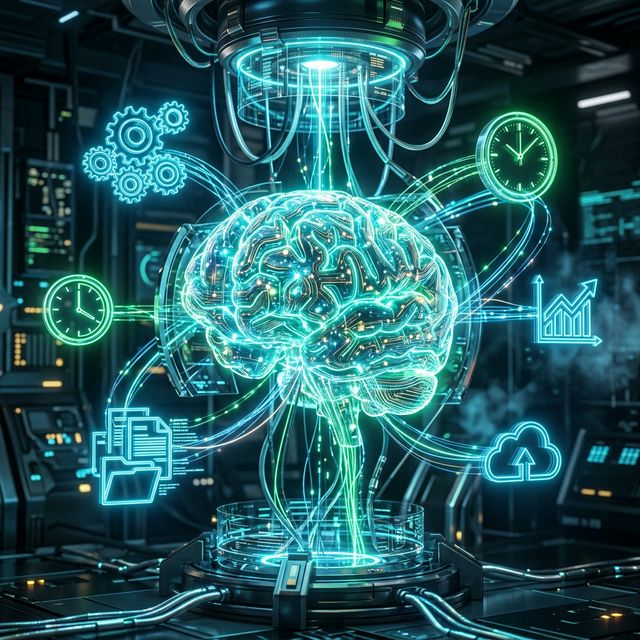 Redes neurais representando Agentes de Inteligência Artificial e Automação de Processos